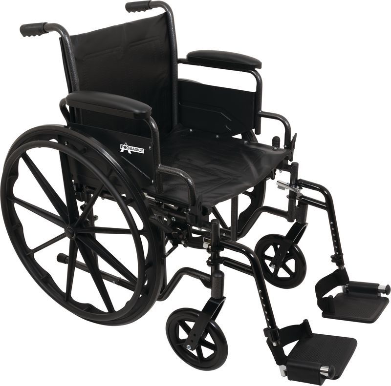 ProBasics Standard Wheelchair with 18" x 16" Seat and Swing-Away Footrests