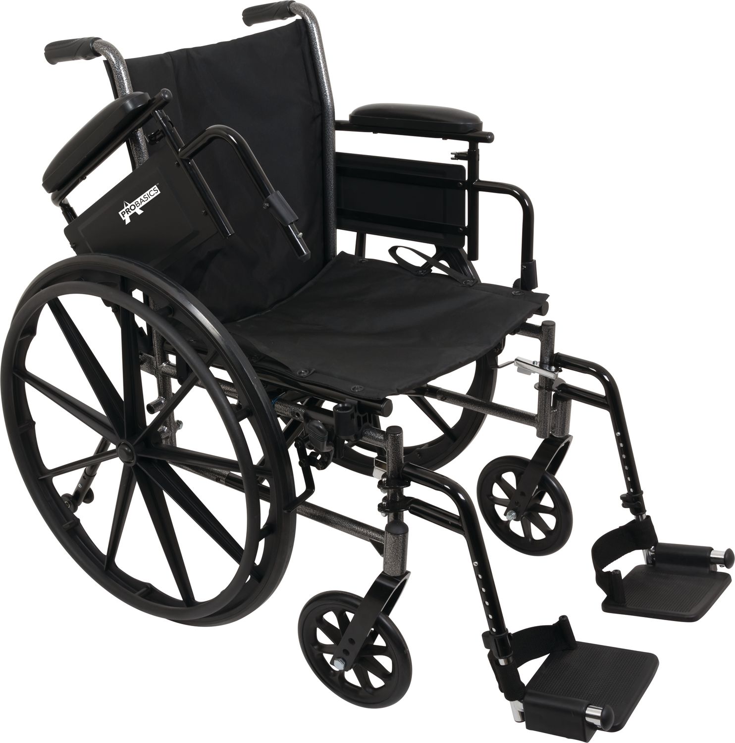 ProBasics Lightweight Wheelchair with 16" x 16" Seat, Flip-Up Height Adj Desk Arms, Swing-Away Footrests