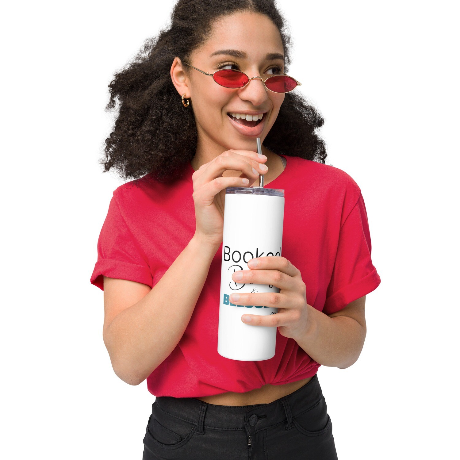 Booked Busy Blessed Stainless steel tumbler