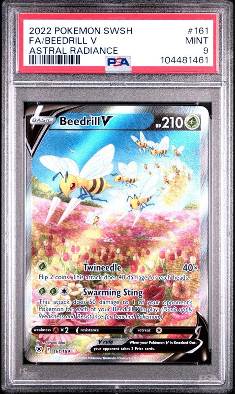 Pokemon Astral Radiance Beedrill V Full Art #161 PSA 9 Mint
