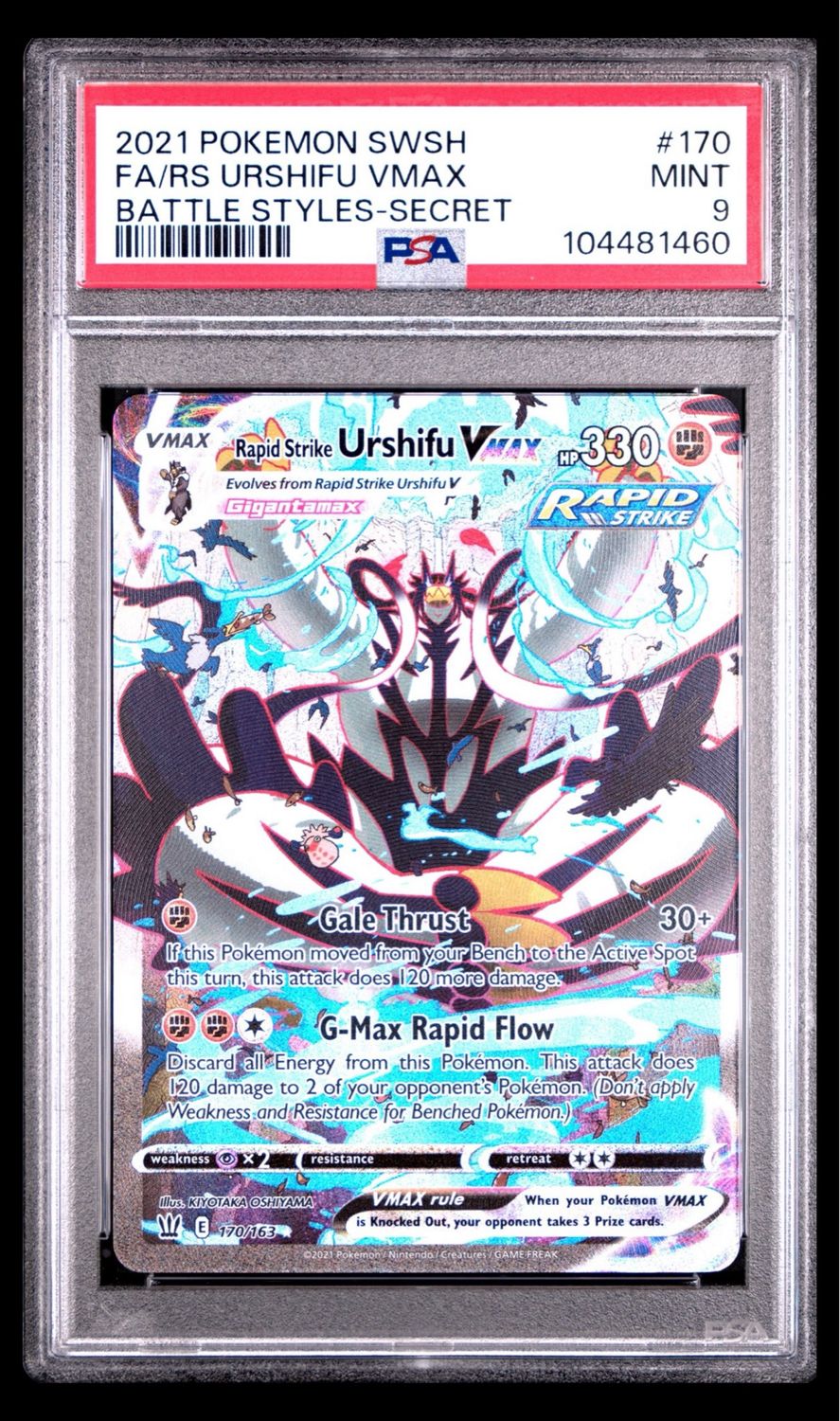Pokemon Battle Styles Urshifu Vmax Secret #170 PSA 9 Mint
