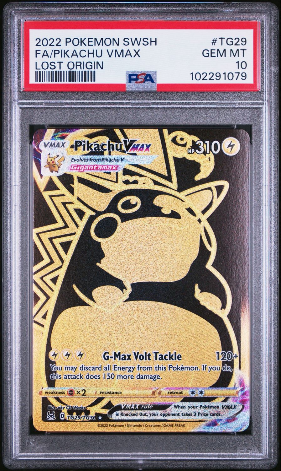 Pokemon Lost Origin Pikachu Vmax FA #TG29 PSA 10 Gem Mint