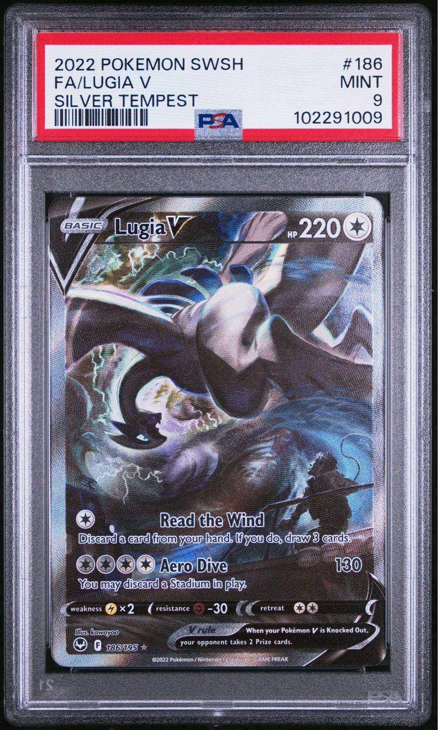 Pokemon Silver Tempest Lugia V Alt Art #186 PSA 9 Mint