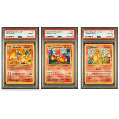 Pokemon Classic Collection Charizard, Charmeleon, Charmander Sequential PSA 10 Gem Mint