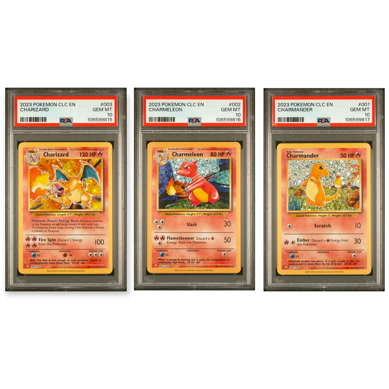 Pokemon Classic Collection Charizard, Charmeleon, Charmander Sequential PSA 10 Gem Mint