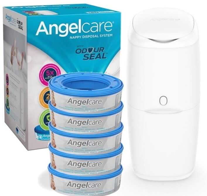 CONTAINER + 5 CLASSIC ANGELCARE DIAPER REFILLS