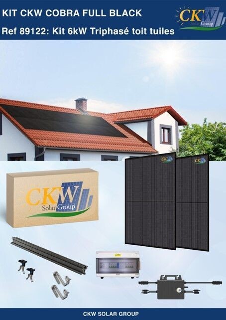 kit solaire autoconsommation triphasé 6kwc sur tuiles