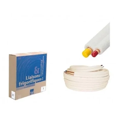 Liaison frigorifique 1/4 3/8 1/4-3/8 isolée PE blanc - 30m carton