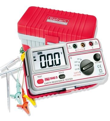 Sefram instruments
Mesureur de terre Numérique .Livré avec un kit de 3 câbles et 2 piquets.