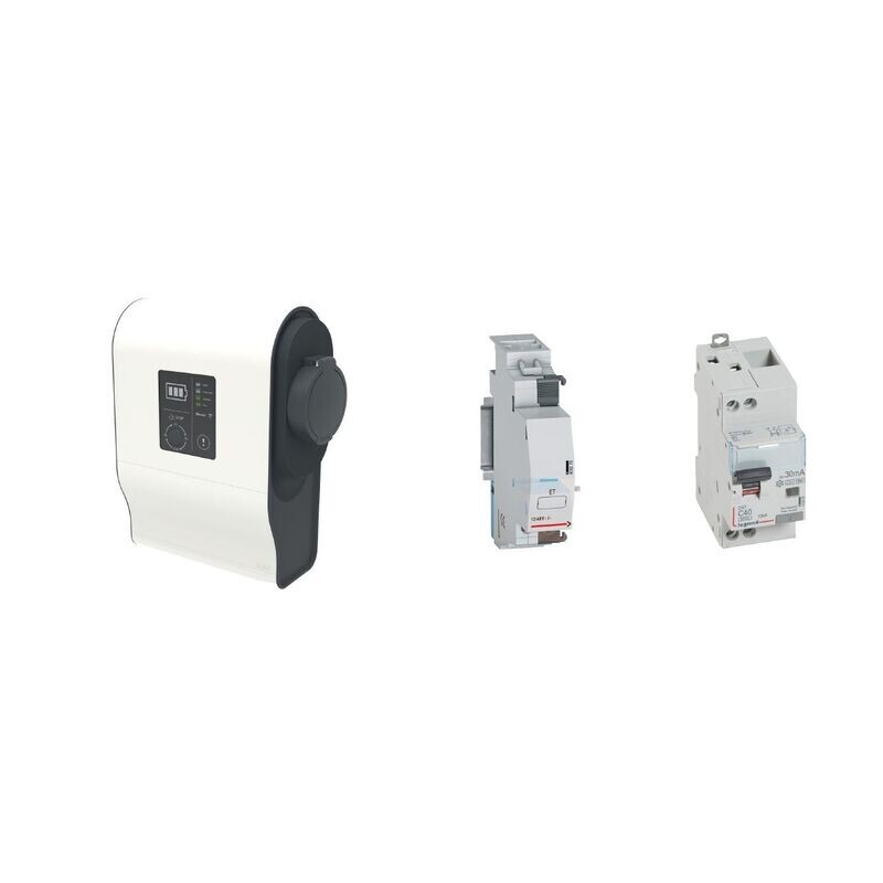 Pack borne VE mono Green'up Premium avec protections 7,4kW Mode 3 plastique