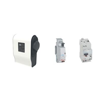 Pack borne VE mono Green'up Premium avec protections 7,4kW Mode 3 plastique
