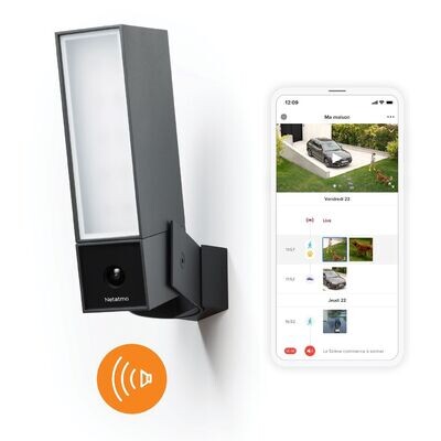 Caméra de surveillance extérieure intelligente avec éclairage intégré