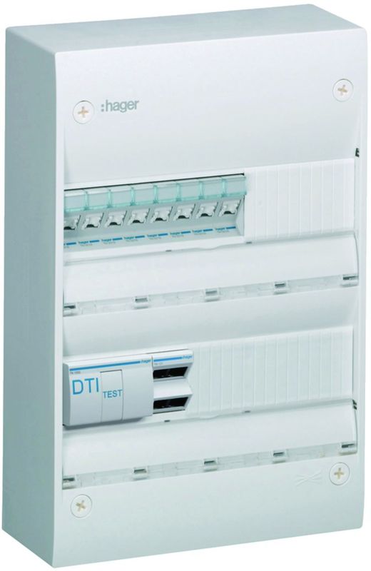coffret de communication grade 3​ - Hager - Coffret VDI Gamma+ 2 rangées 26 modules 8xRJ45 Grade 3TV