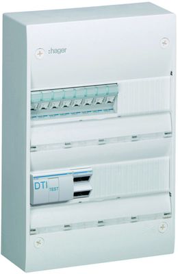 coffret de communication grade 3​ - Hager - Coffret VDI Gamma+ 2 rangées 26 modules 8xRJ45 Grade 3TV