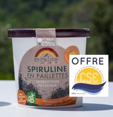 Pot spiruline en paillettes Bio 100 g pour CSE