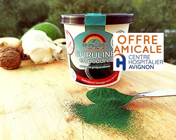 Pot de spiruline en poudre 100 g pour Amical