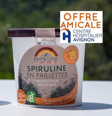 Pot spiruline en paillettes Bio 100 g pour Amical