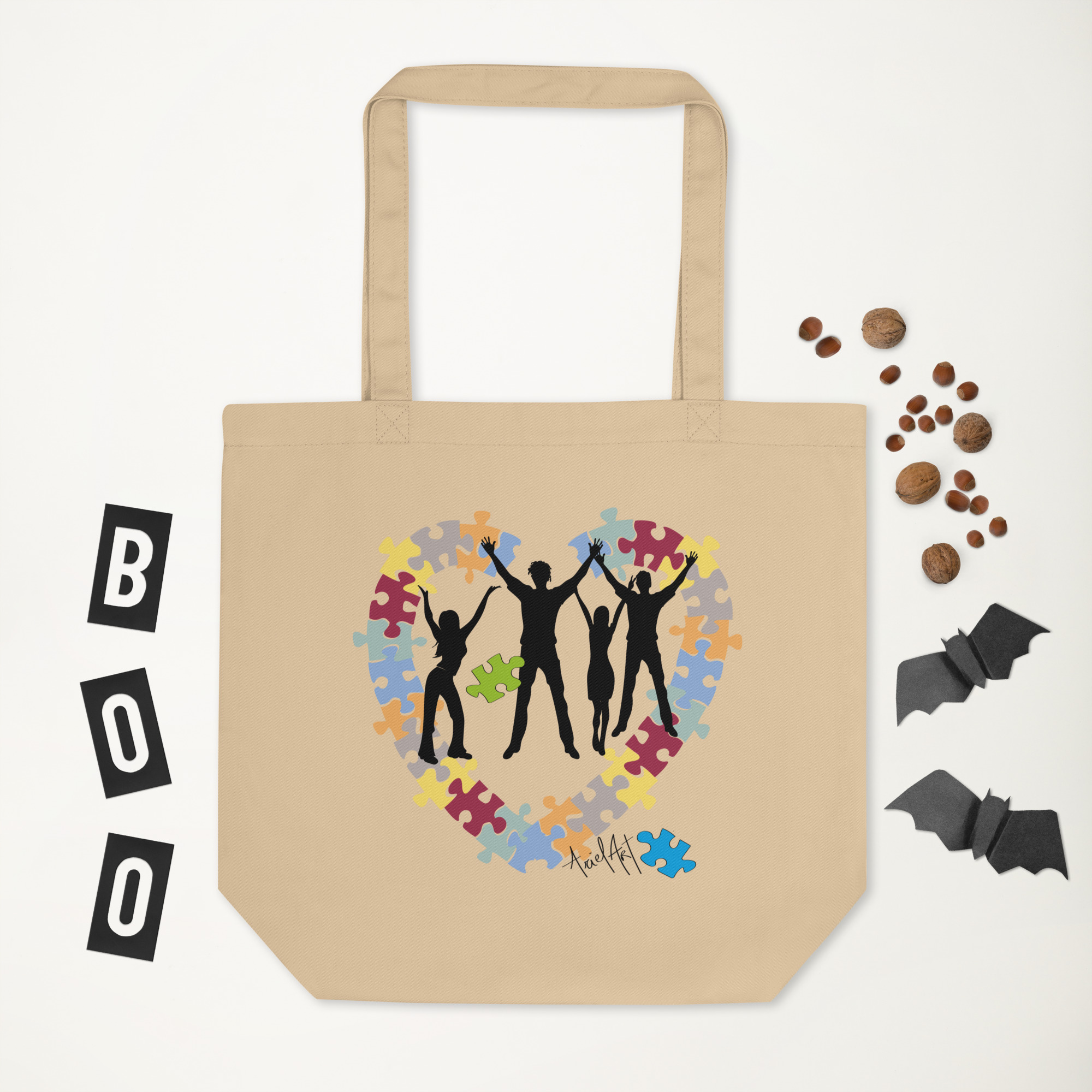 Shopping Bag ecologica Puzzle toni caldi