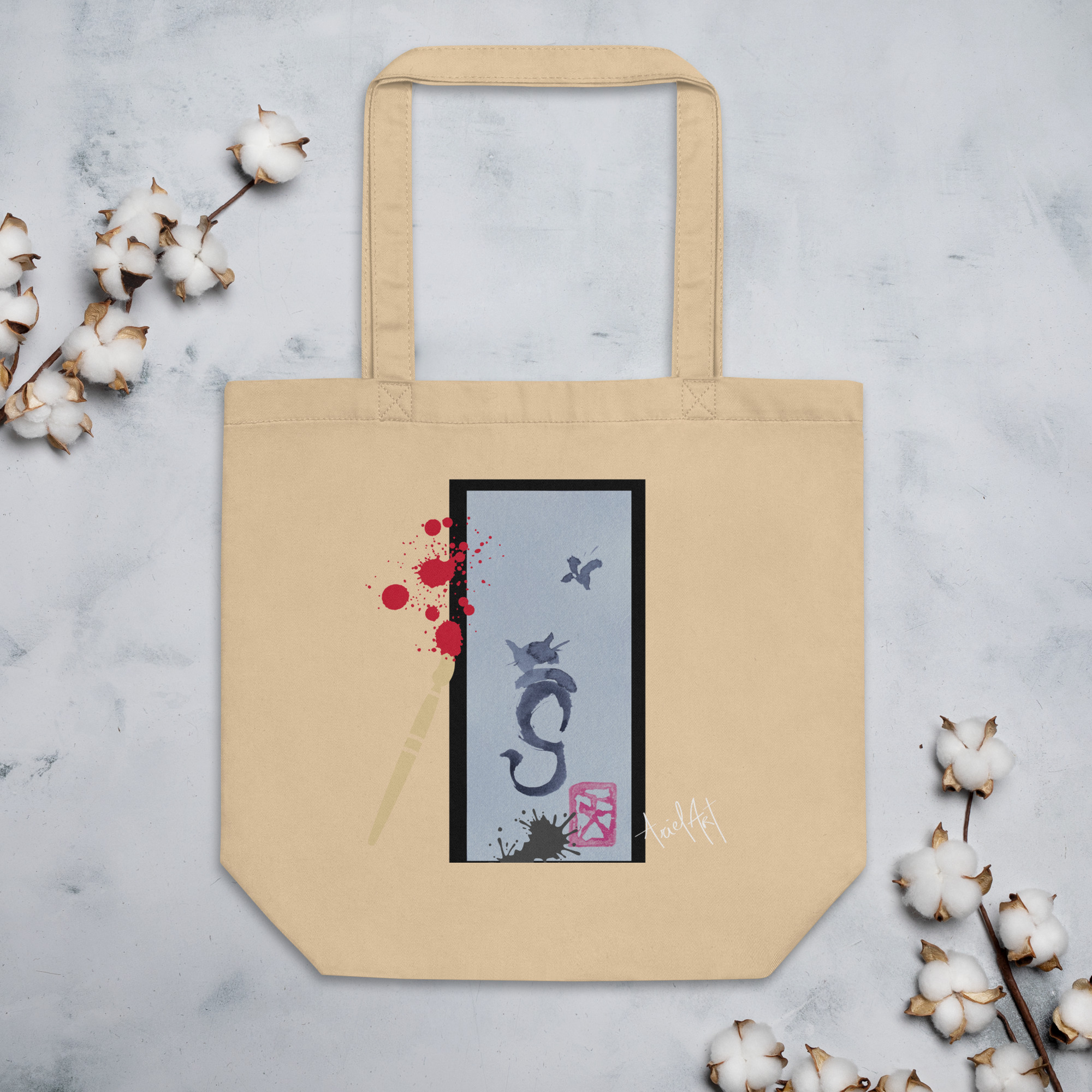 Shopping Bag ecologica Gatto Sumi-e