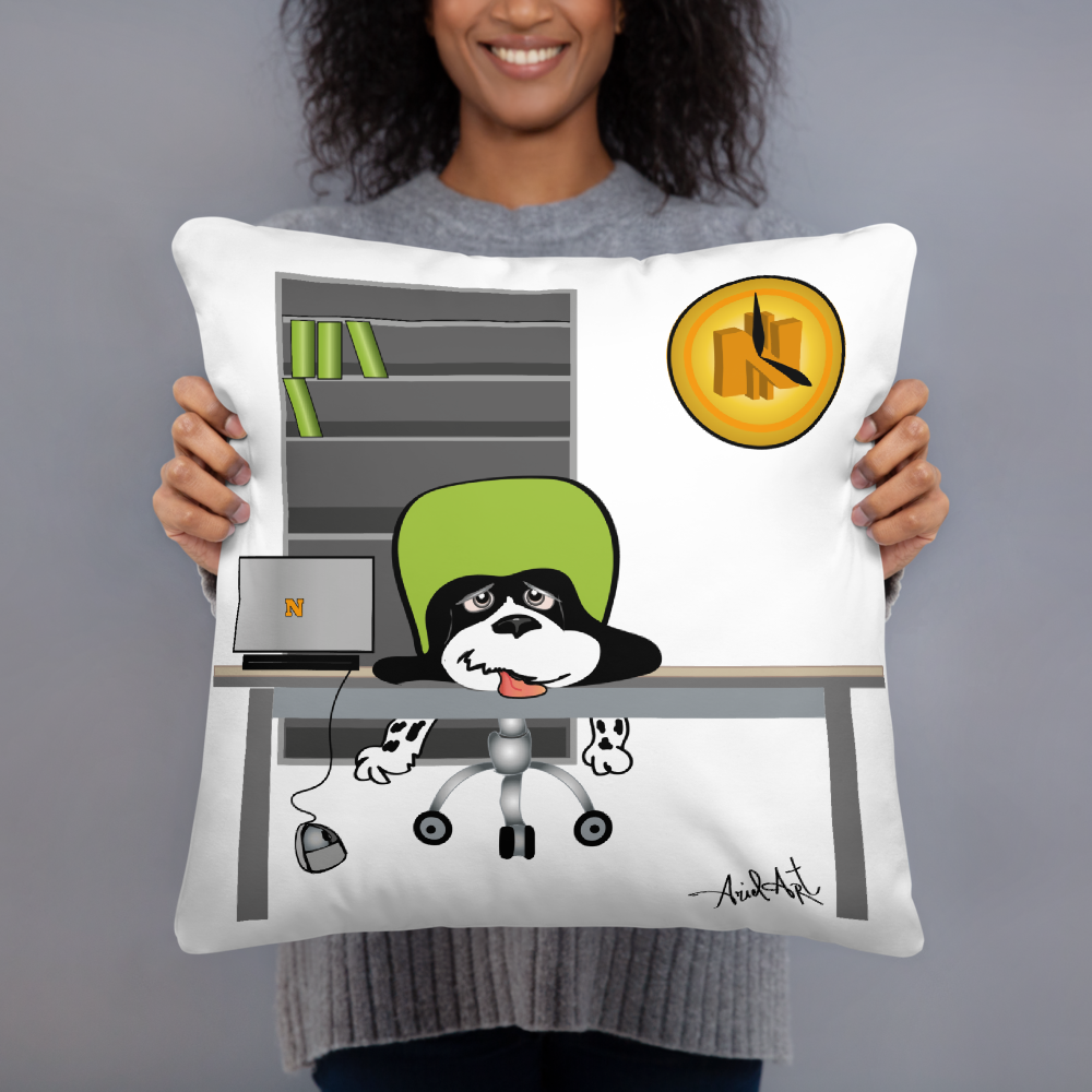 Cuscino Nico in ufficio a fine giornata