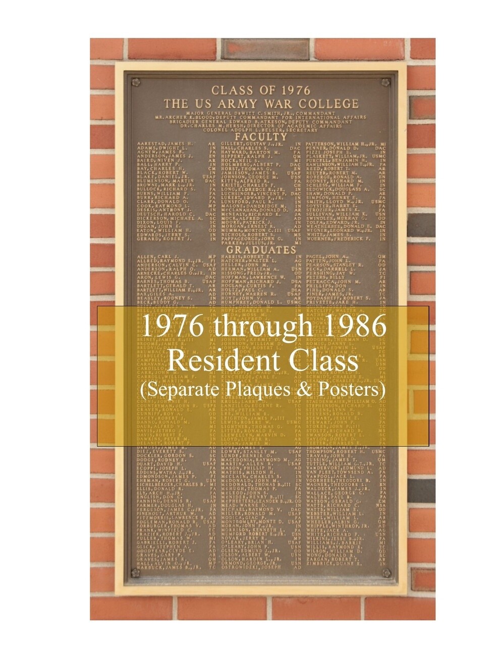 1976 RES, Poster of Bronze Plaque