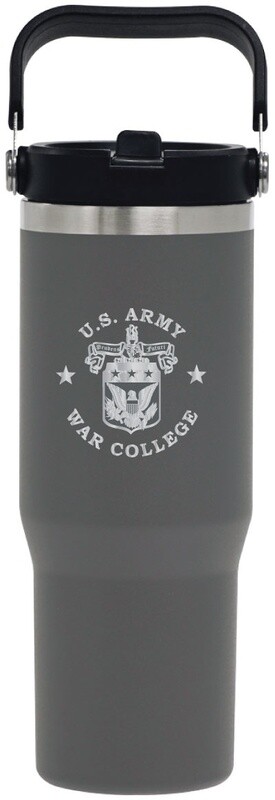 Travel Tumbler with Swivel Handle - Gray