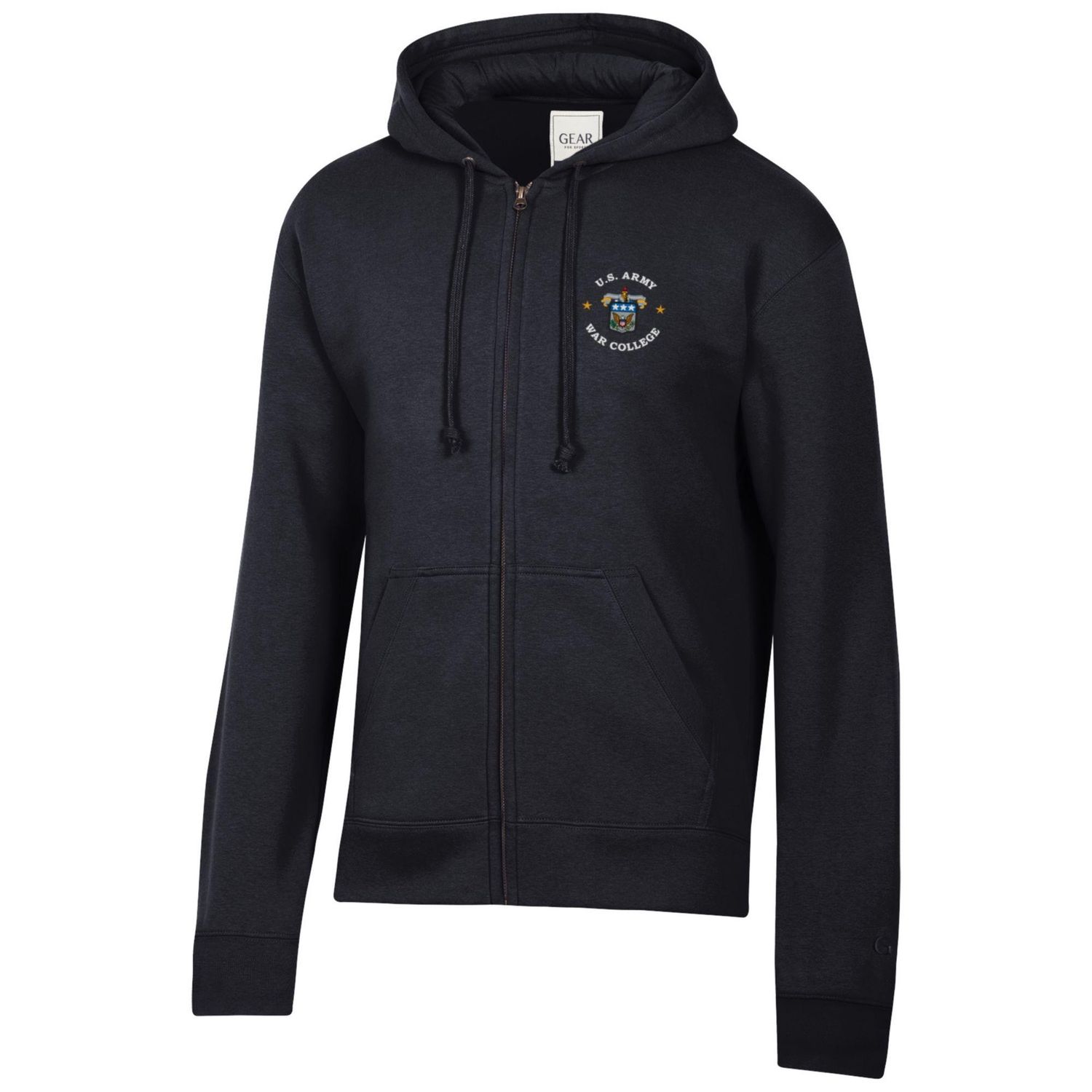 Full  Zip Hood, Black, Size: S, Colour: Black