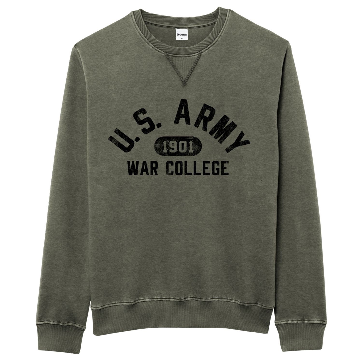 Weathered Fleece Crew, Colour: Green, Size: S