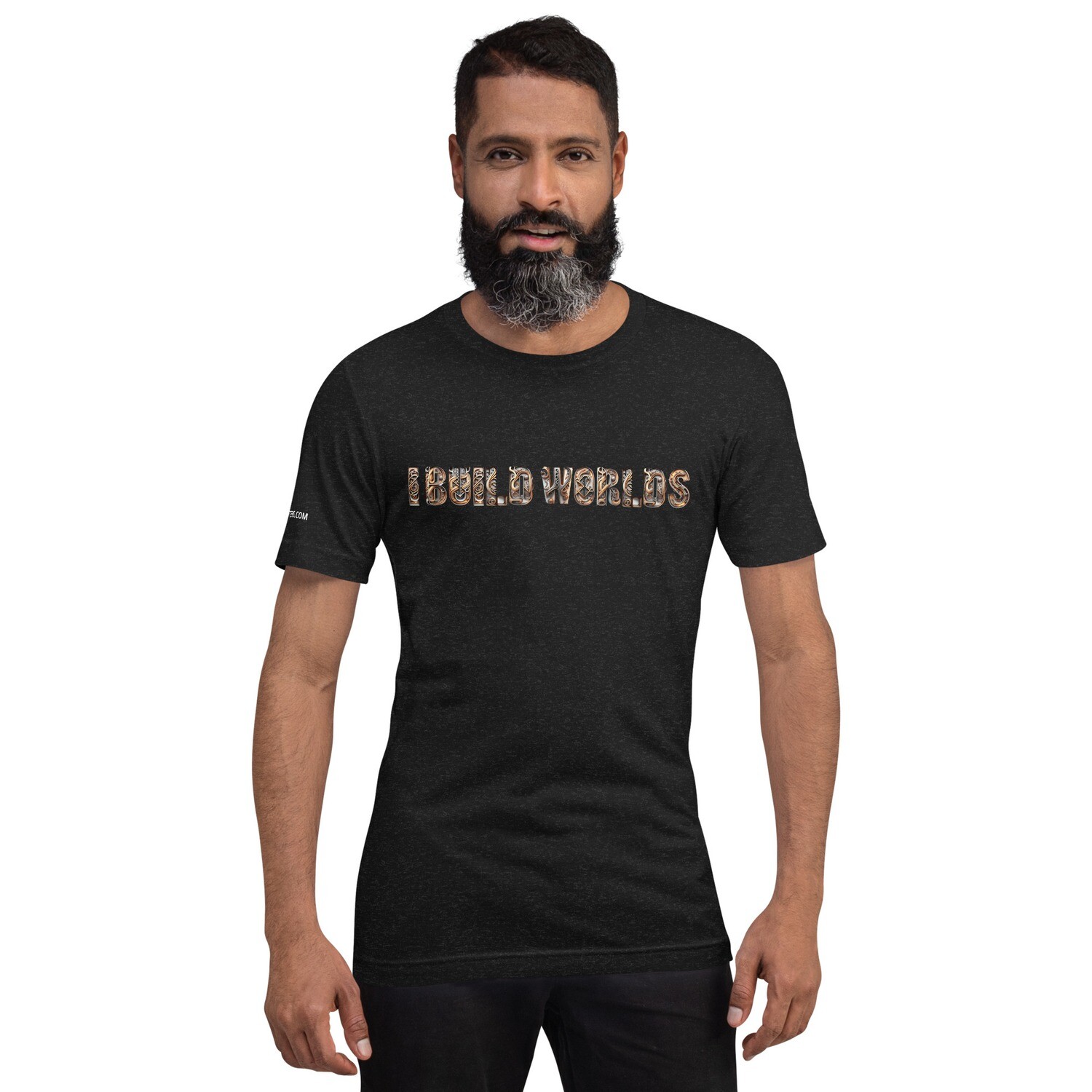 I Build Worlds | Fancy Wood | Unisex T-Shirt