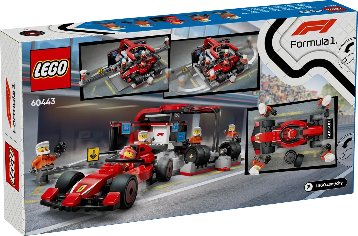 LEGO F1® Pit Stop &amp; Pit Crew with Ferrari Car 60443