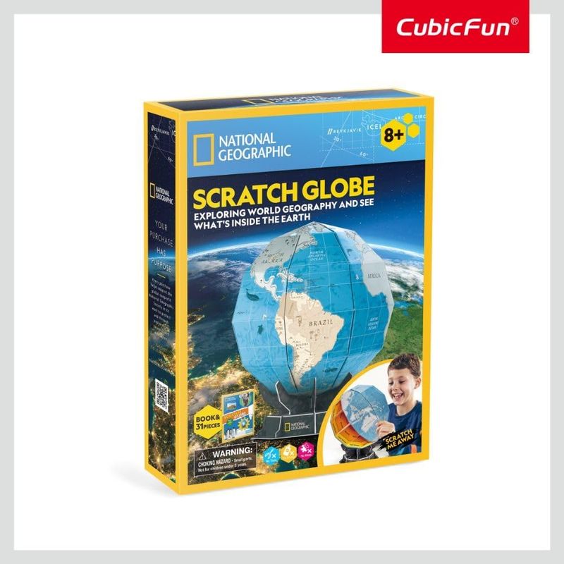 CUBICFUN 3D NATIONAL GEOGRAPHIC SCRATCH GLOBE CFDS1082H