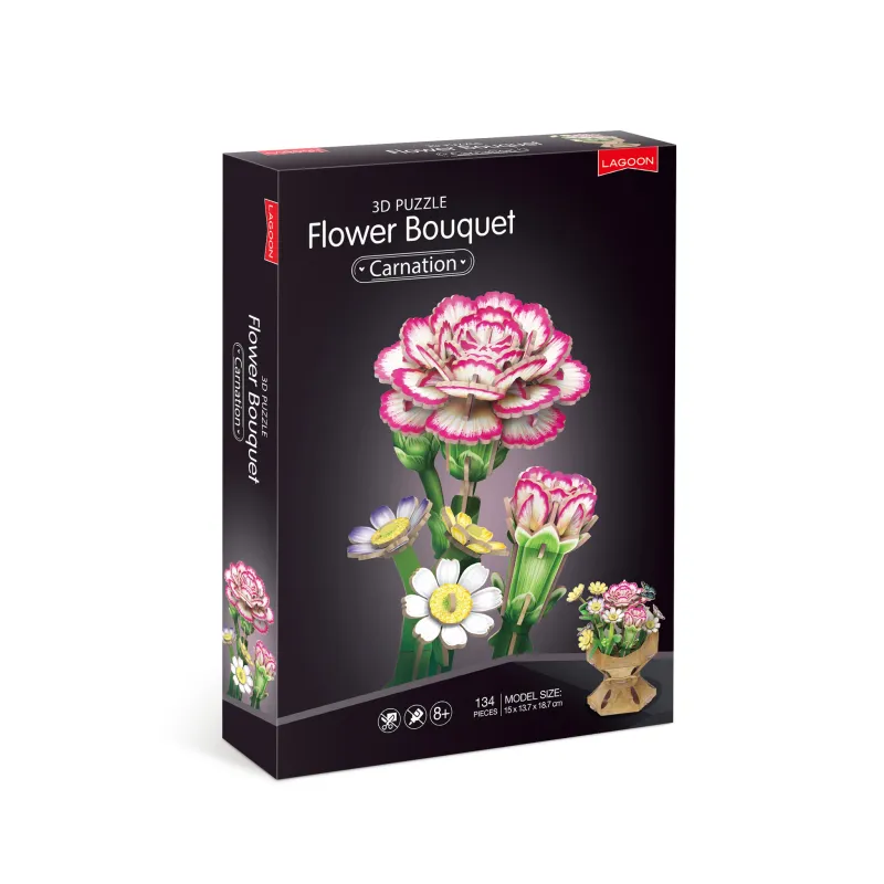 CUBIC FUN PUZZLE FLOWER BOUQUET - CARNATION CBF233006