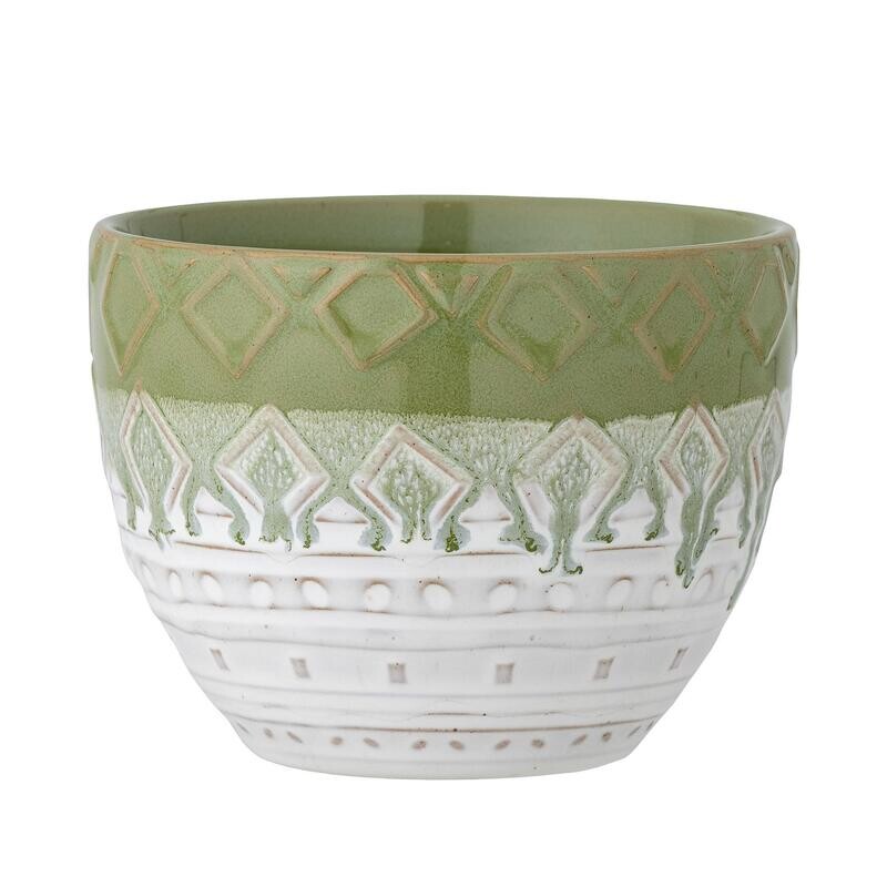Green Stoneware Flowerpot