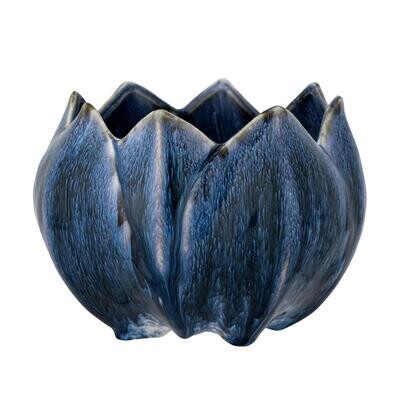Dark Blue Stoneware Flowerpot