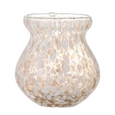 White and Gold Glass Vase