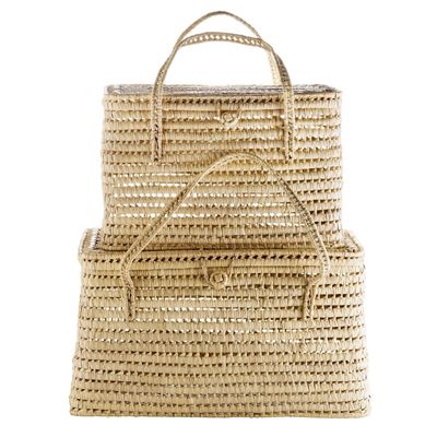 Straw Basket with lid and Handle XXL