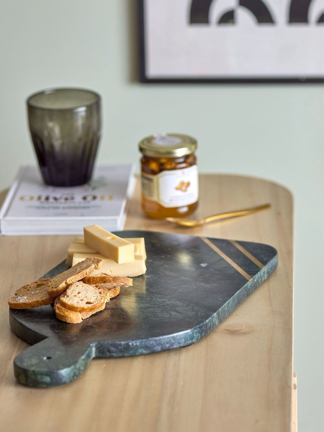 Adalin Cutting Board, Green, Marble
