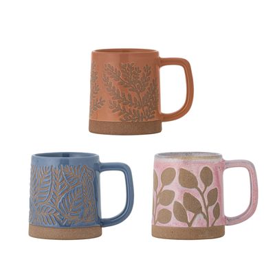 Kayce Mug Blue Stoneware in Blue, Pink or Brown