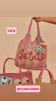 CuCu Jute Handmade Tote, Gelato Pink
