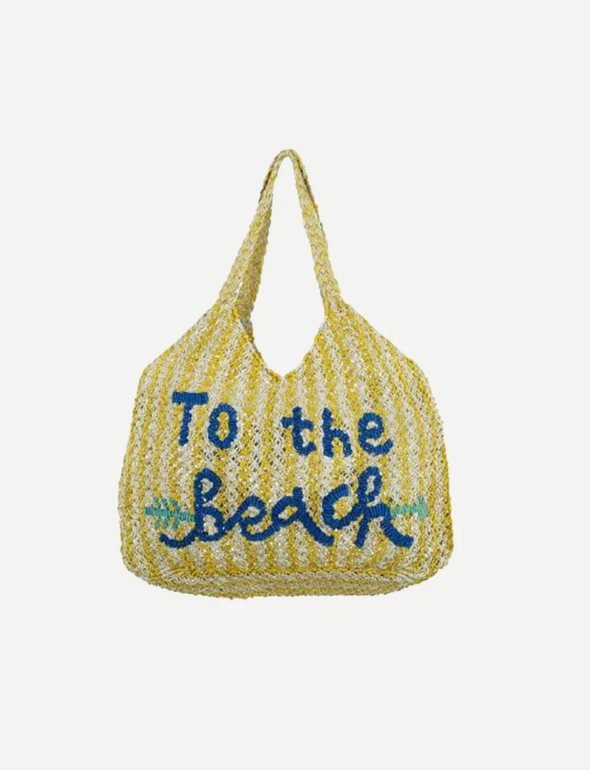 CuCu Handmade Jute Tote, To The Beach Yellow
