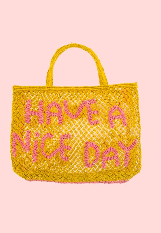 CuCu Handmade Jute Tote, Have a Nice Day