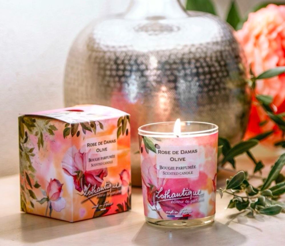 Scented Candle Damask Rose Olive