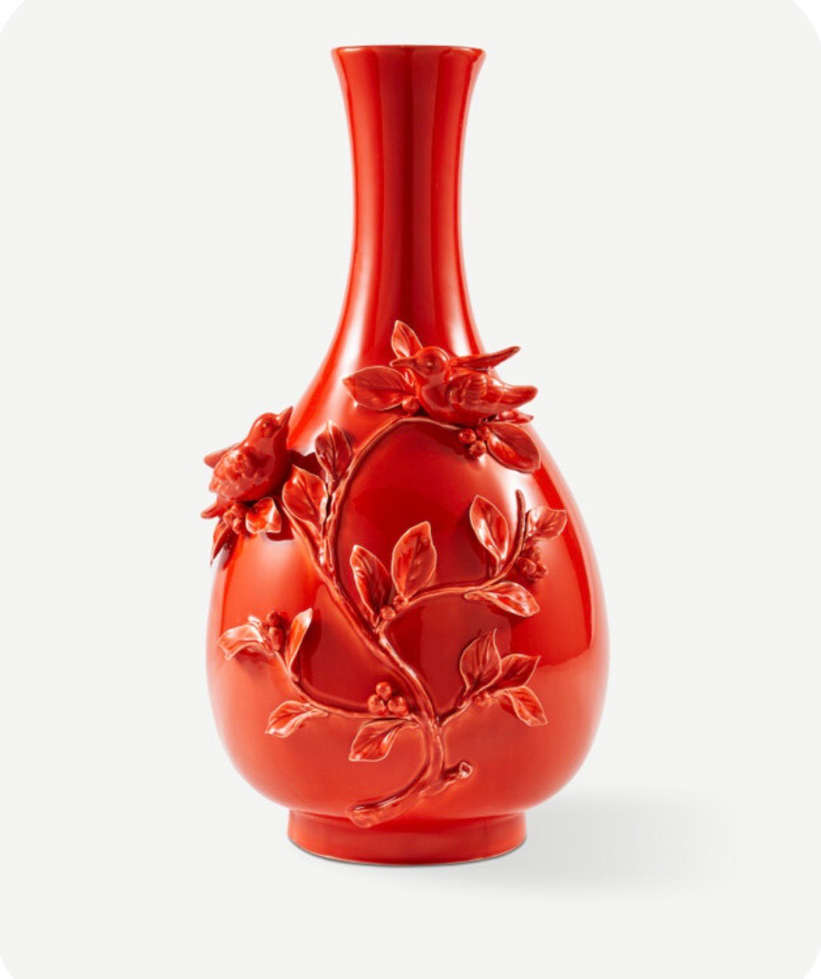 Vase 3D Birds Orange