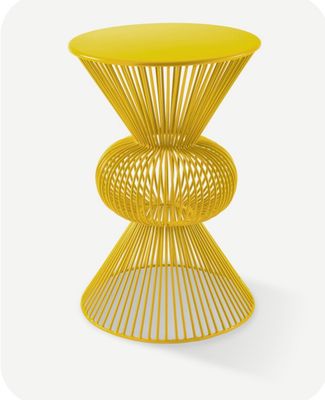 STOOL WIRED BALL YELLOW