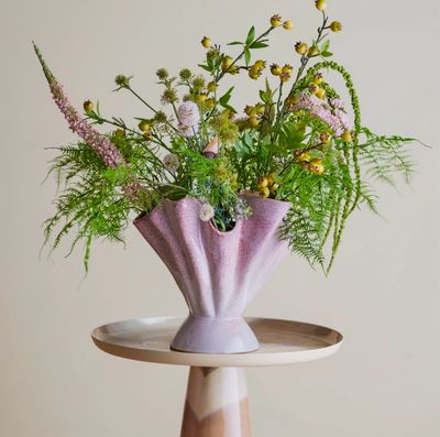Plier Vase, Rose, Stoneware