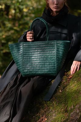 JANVIER CUIR TOTE, Leather, Forest
