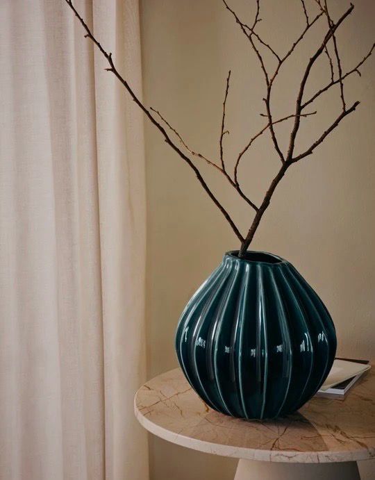 Wide Vase, Teal