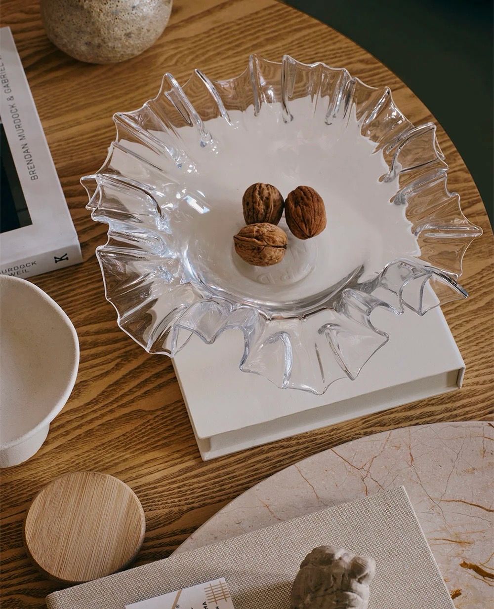 Rumy deco plate, clear