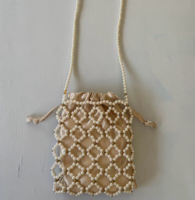 Iris Crossbody, off white with gold