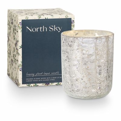 North Sky Crackle Glass Scented Candle